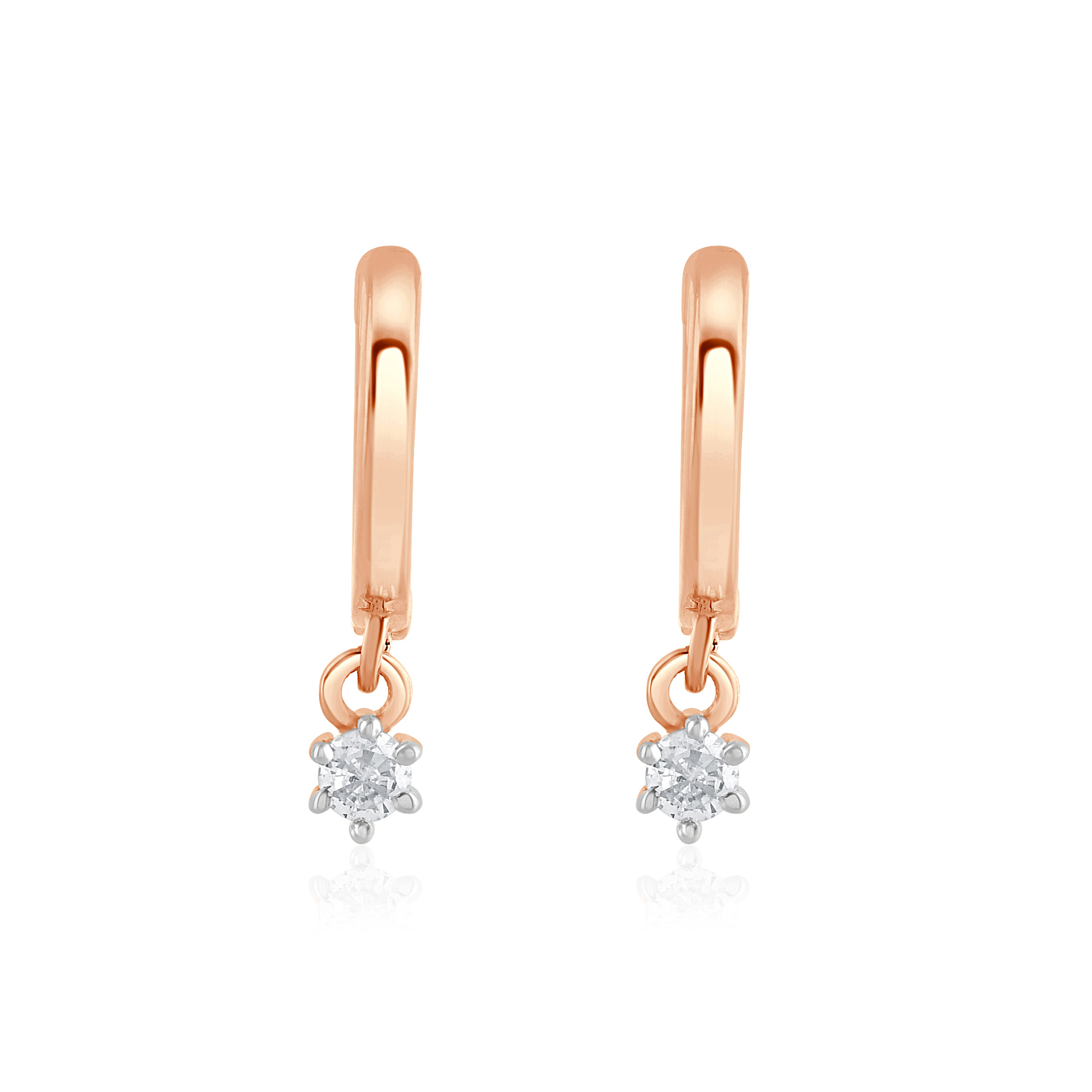 Buy Ruby Diamond Solitaire Hanging Earrings Online for Women | Rose